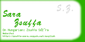 sara zsuffa business card